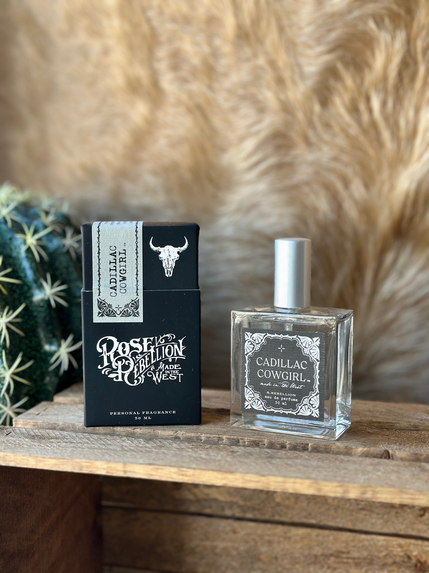 Broker Leather's signature scent: Cadillac Cowgirl- wear it at the feed store or down a Vegas casino hallway.