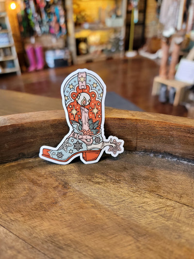 Candlelit Snowflake Boots Sticker