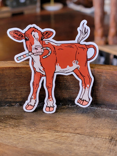 Candycane Calf Sticker