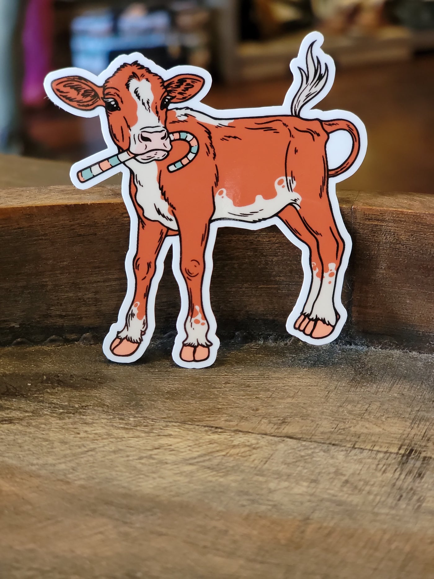 Candycane Calf Sticker