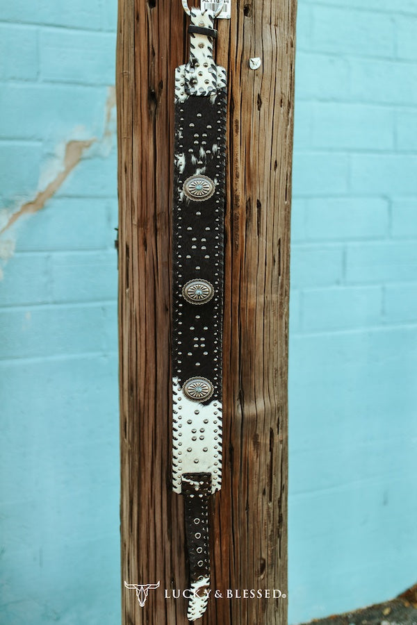Carmen Cowhide Studded Corset Belt