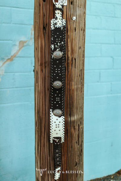 Carmen Cowhide Studded Corset Belt