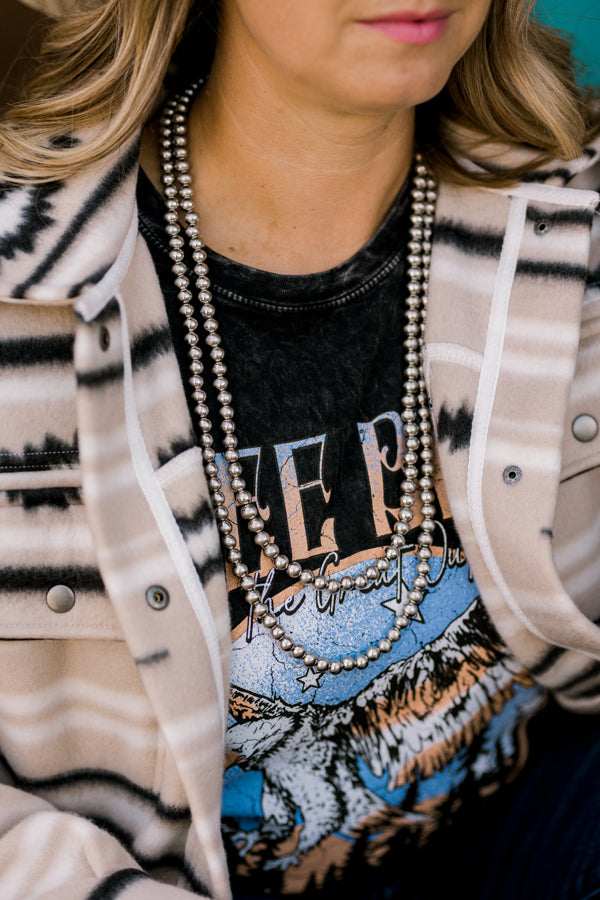 Cassidy 2-Strand Faux Navajo Pearl Necklace