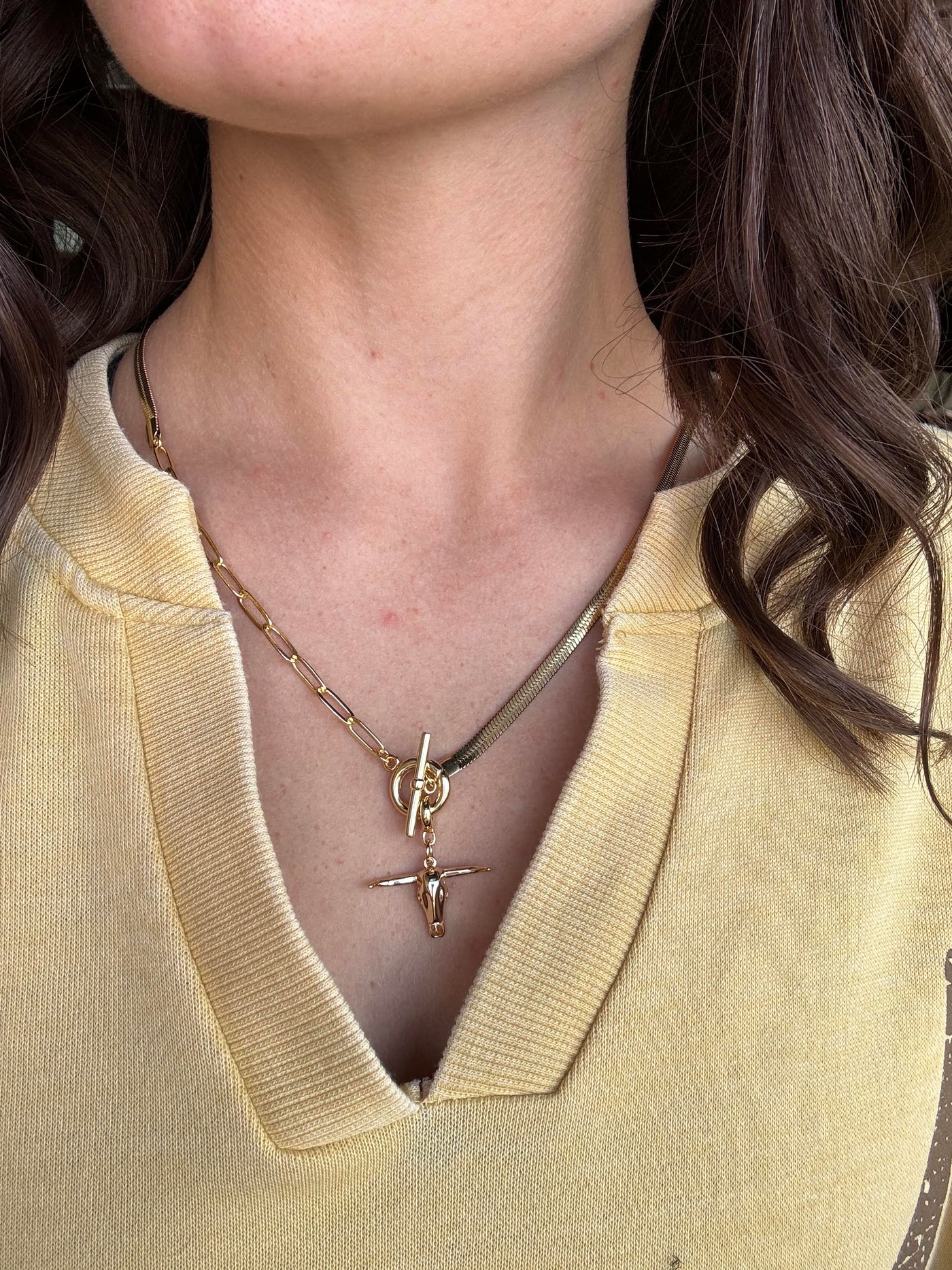 Cassie Wanderlust Skull Longhorn Necklace