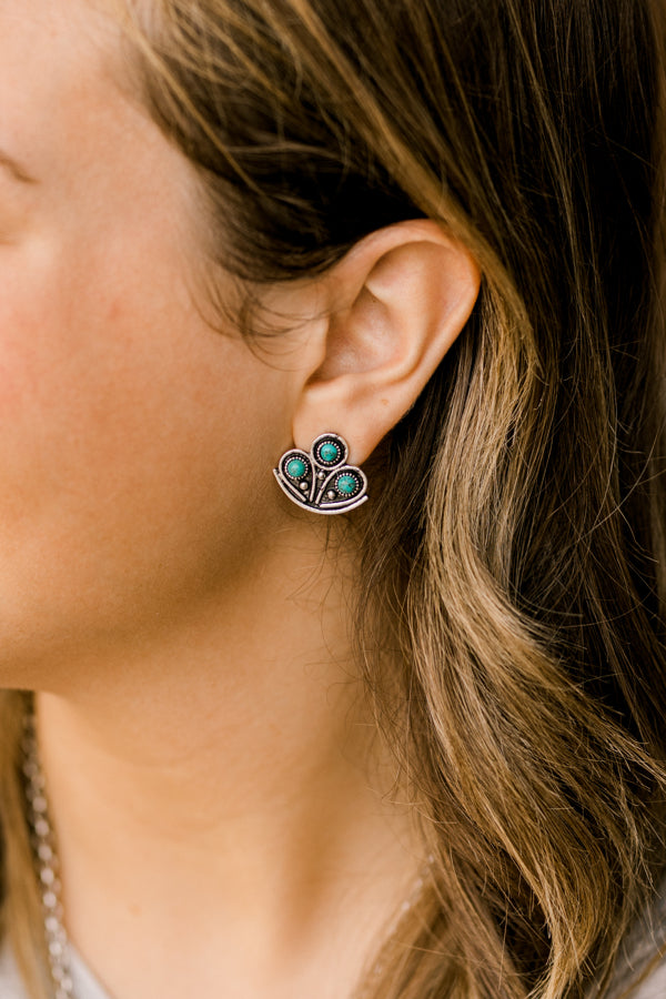 Chevy Turquoise Cluster Earrings