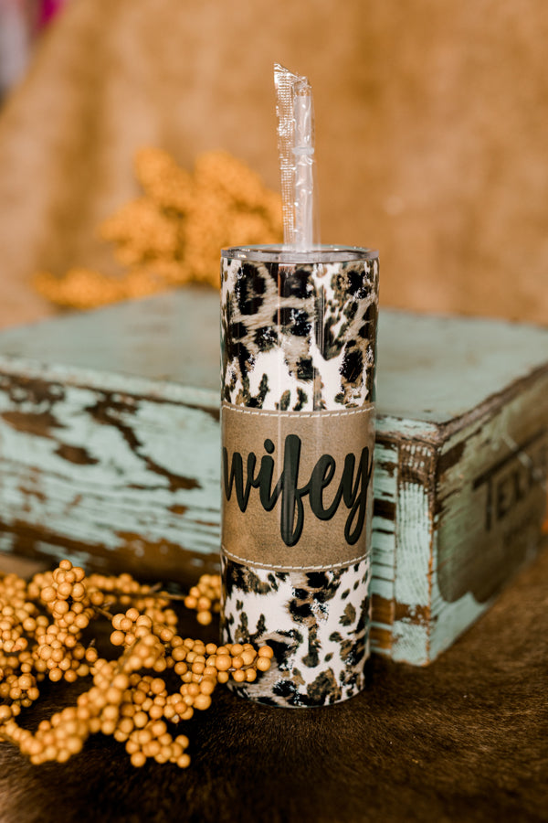 Christina Wifey Leopard Tumbler