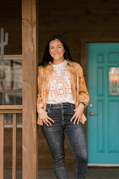 Clove Acid Wash Peplum Top