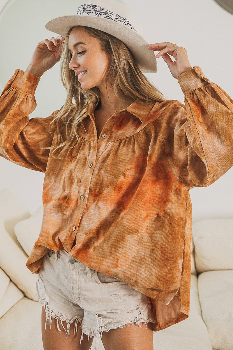 Clove Acid Wash Peplum Top