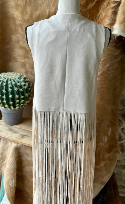 Colter Suede Long Fringe Vest for Women – Stylish Layer for Dresses, Denim, and Button-Down