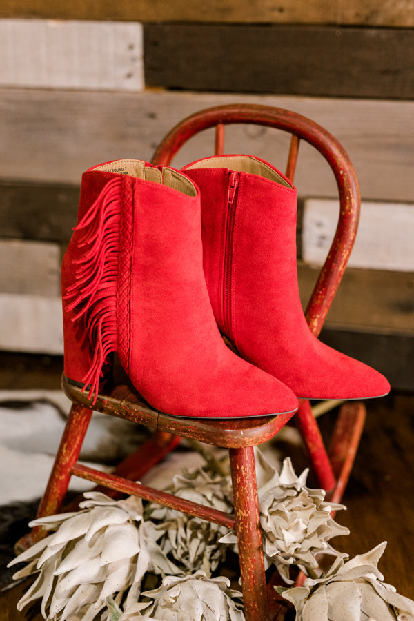 Red fringe sale boots