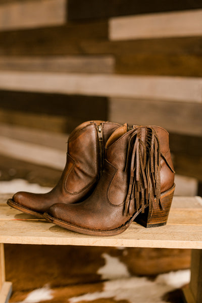 Corral Midnight & Whiskey Fringe Booties ✜ON SALE NOW✜