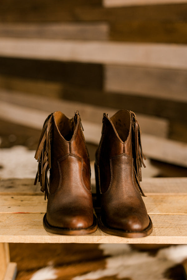 Corral Midnight & Whiskey Fringe Booties ✜ON SALE NOW✜