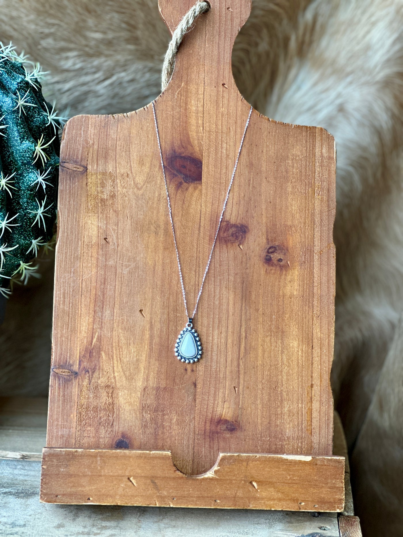 Emily White Turquoise Nugget Necklace