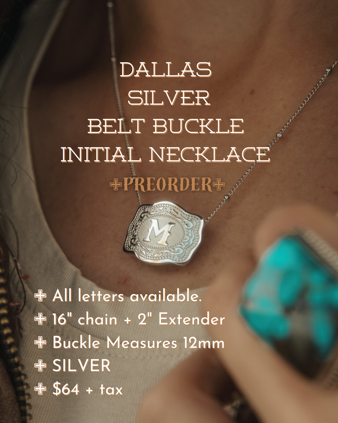 Dallas Ultra Mini Belt Buckle Initial Necklace ✙PREORDER✙ [SILVER]