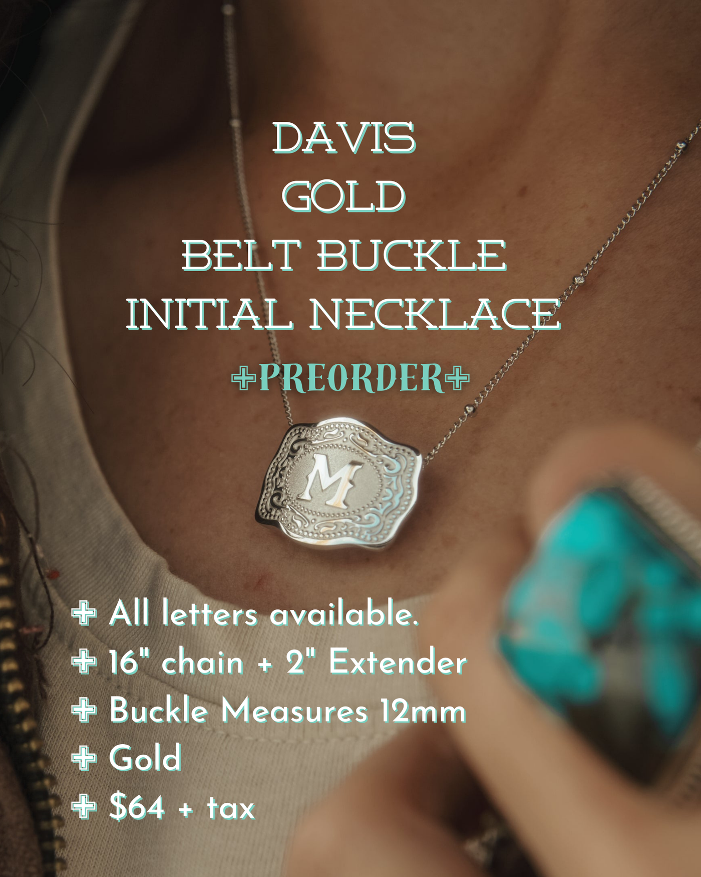 Davis Ultra Mini Belt Buckle Initial Necklace ✙PREORDER✙ [GOLD]