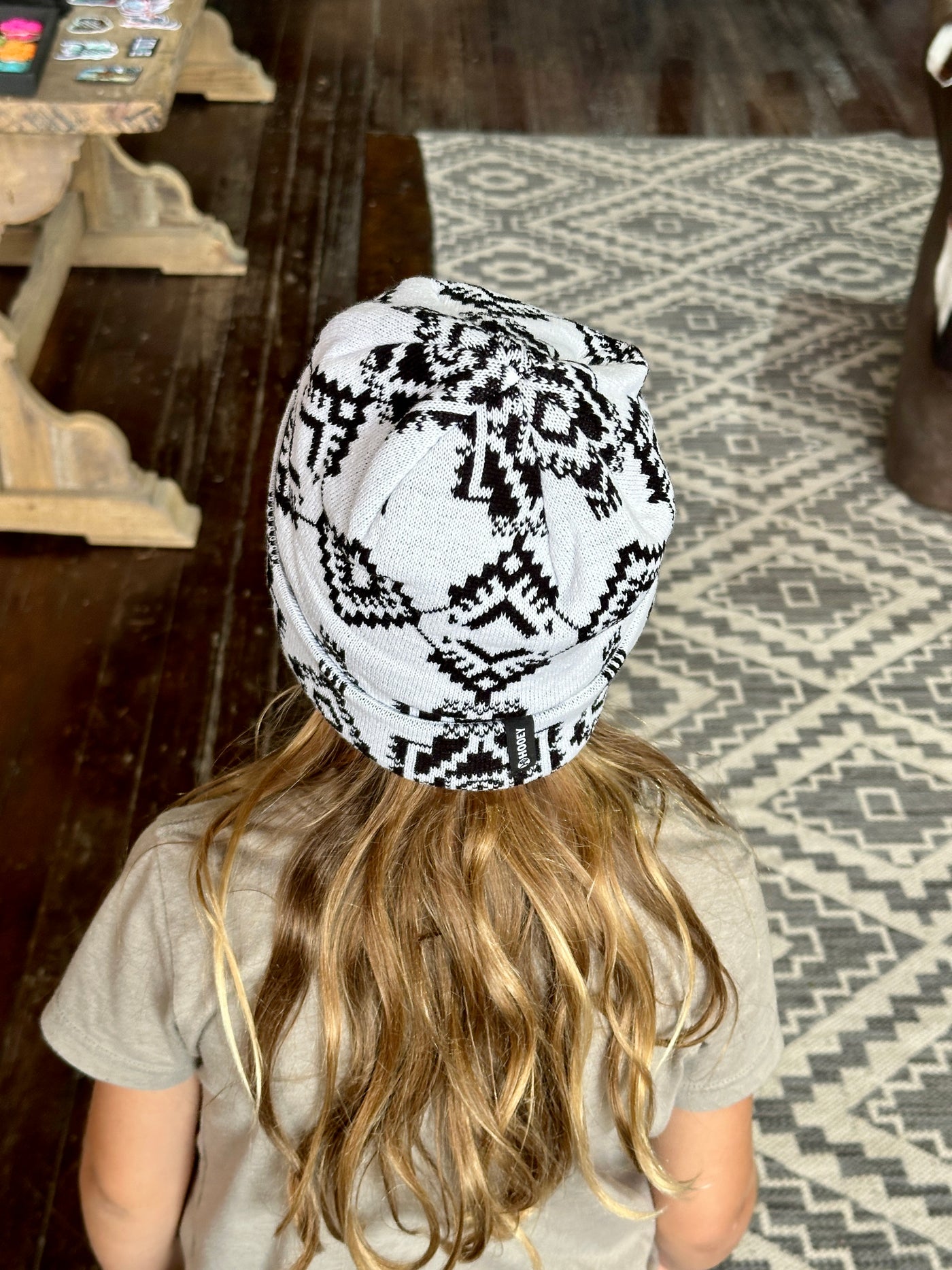 Hooey Beanie [White & Black Aztec]