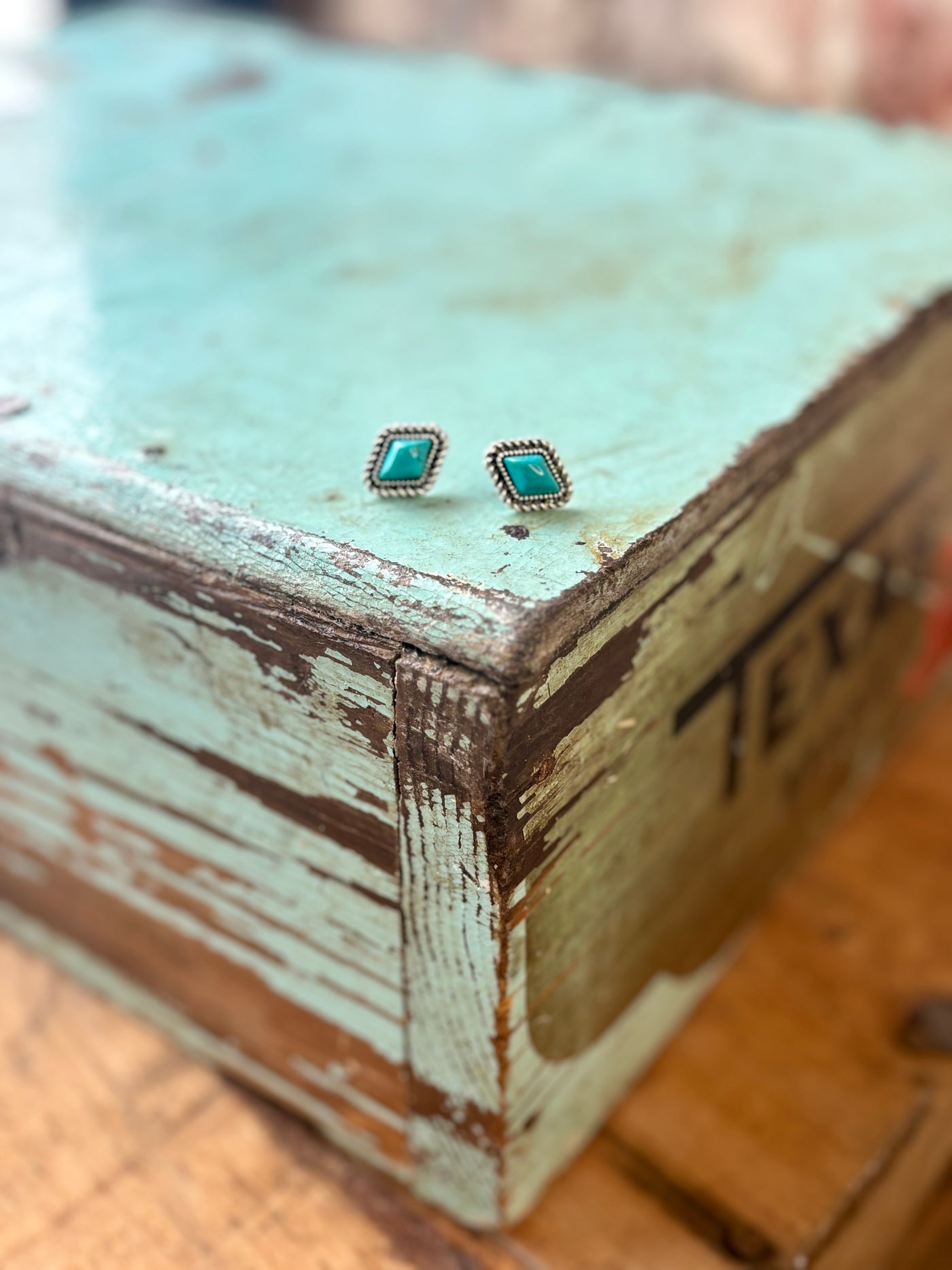 David Turquoise Stud Earrings made with nickel, lead, and chrome-free materials for sensitive ears.