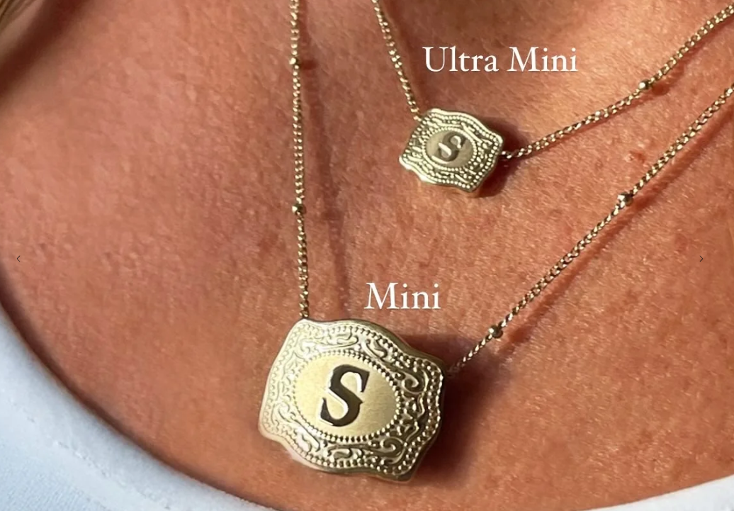 Davis Ultra Mini Belt Buckle Initial Necklace ✙PREORDER✙ [GOLD]