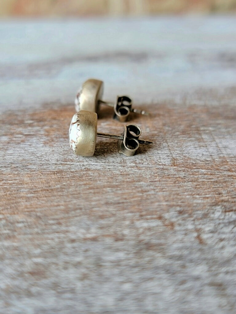 Rustic and Elegant Wild Horse Turquoise Stud Earrings