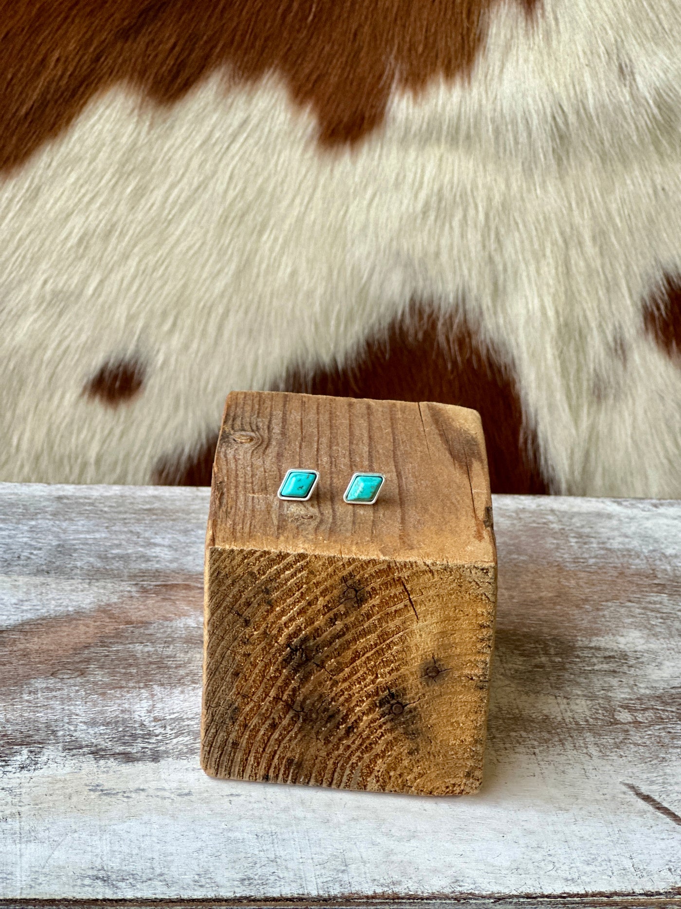 Mater Diamond Turquoise Stud Earrings