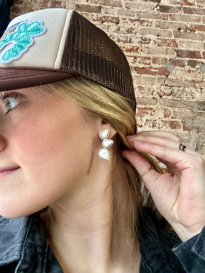 Doc White Turquoise Post Earrings