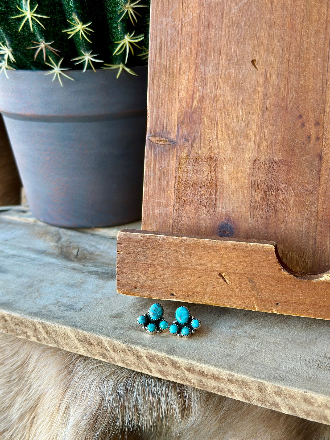 Ryder Authentic Turquoise Cluster Earrings