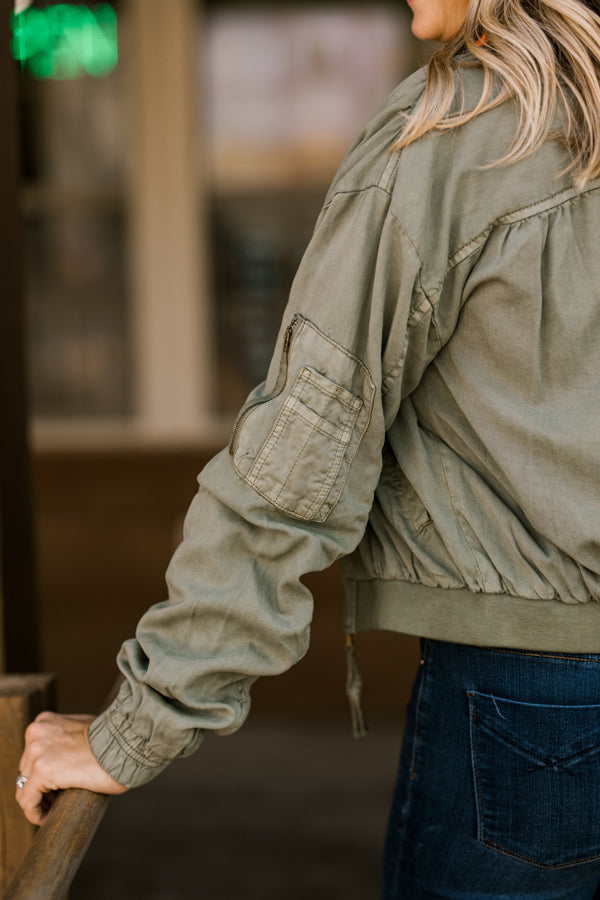 Elan Juda Cropped Jacket [Olive Green]