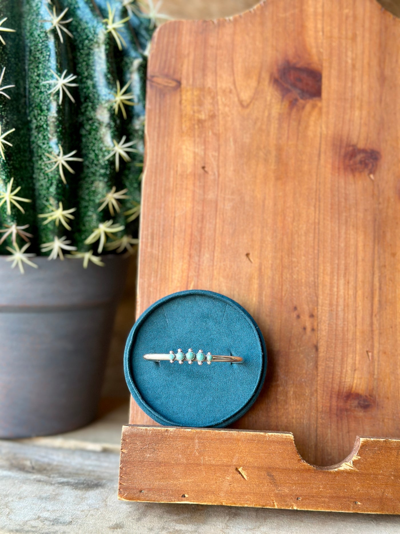 Broker Leather's lightweight and Timeless Turquoise Stacking Bracelet for Everyday Wear.