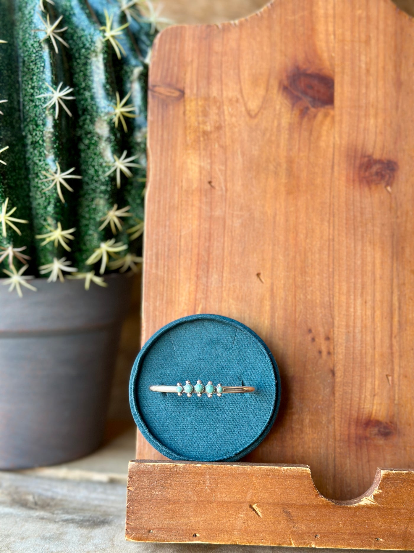 Lightweight and Timeless Turquoise Stacking Bracelet for Everyday Wear available at Broker Leather.