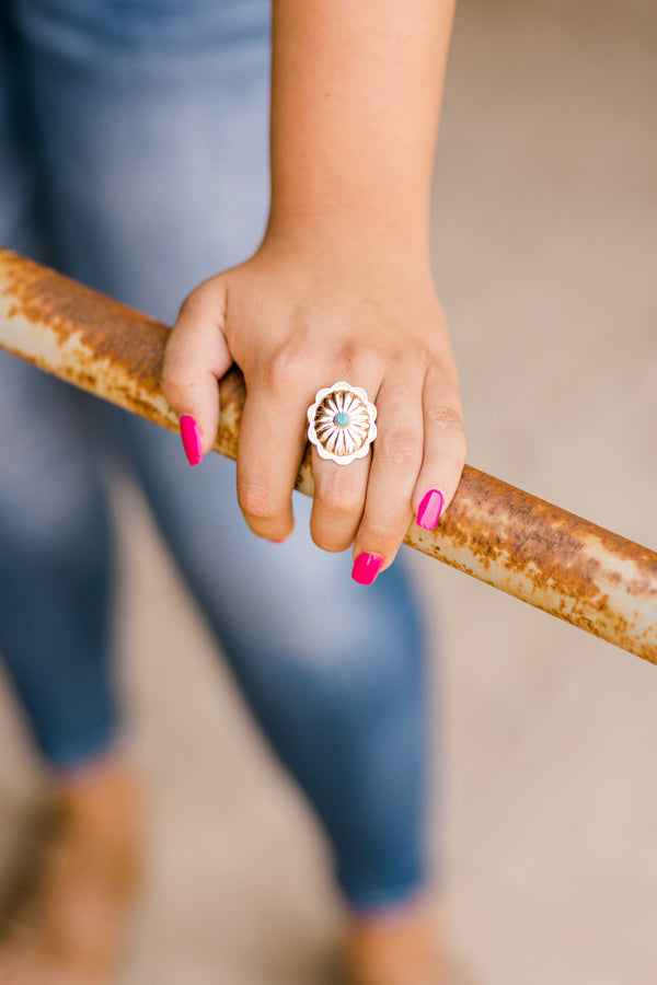 Ember Gold Concho Ring