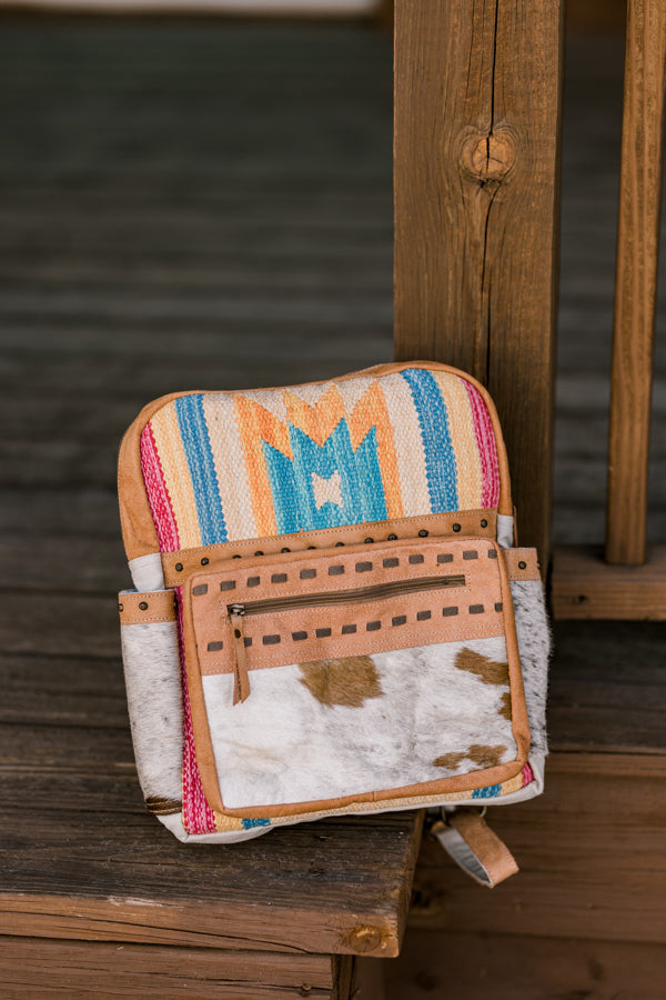 Eralynn Saddle Blanket & Cowhide Backpack