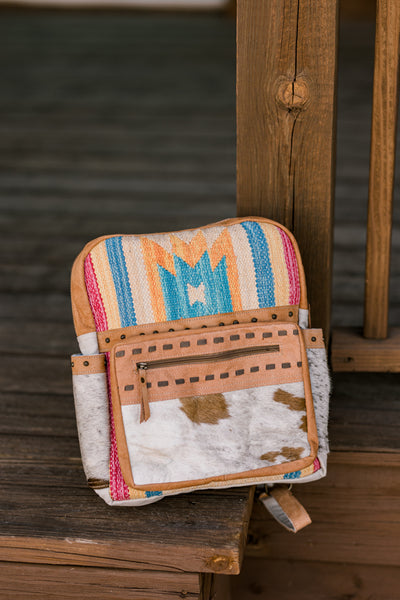 Eralynn Saddle Blanket & Cowhide Backpack