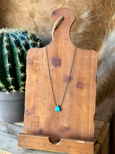 Handcrafted Navajo-made necklace by silversmith Scott Skeets available for purchase at Broker Leather.