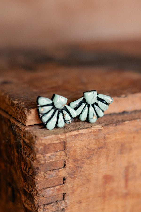 Ezra Clay Cluster Earring [Turquoise]