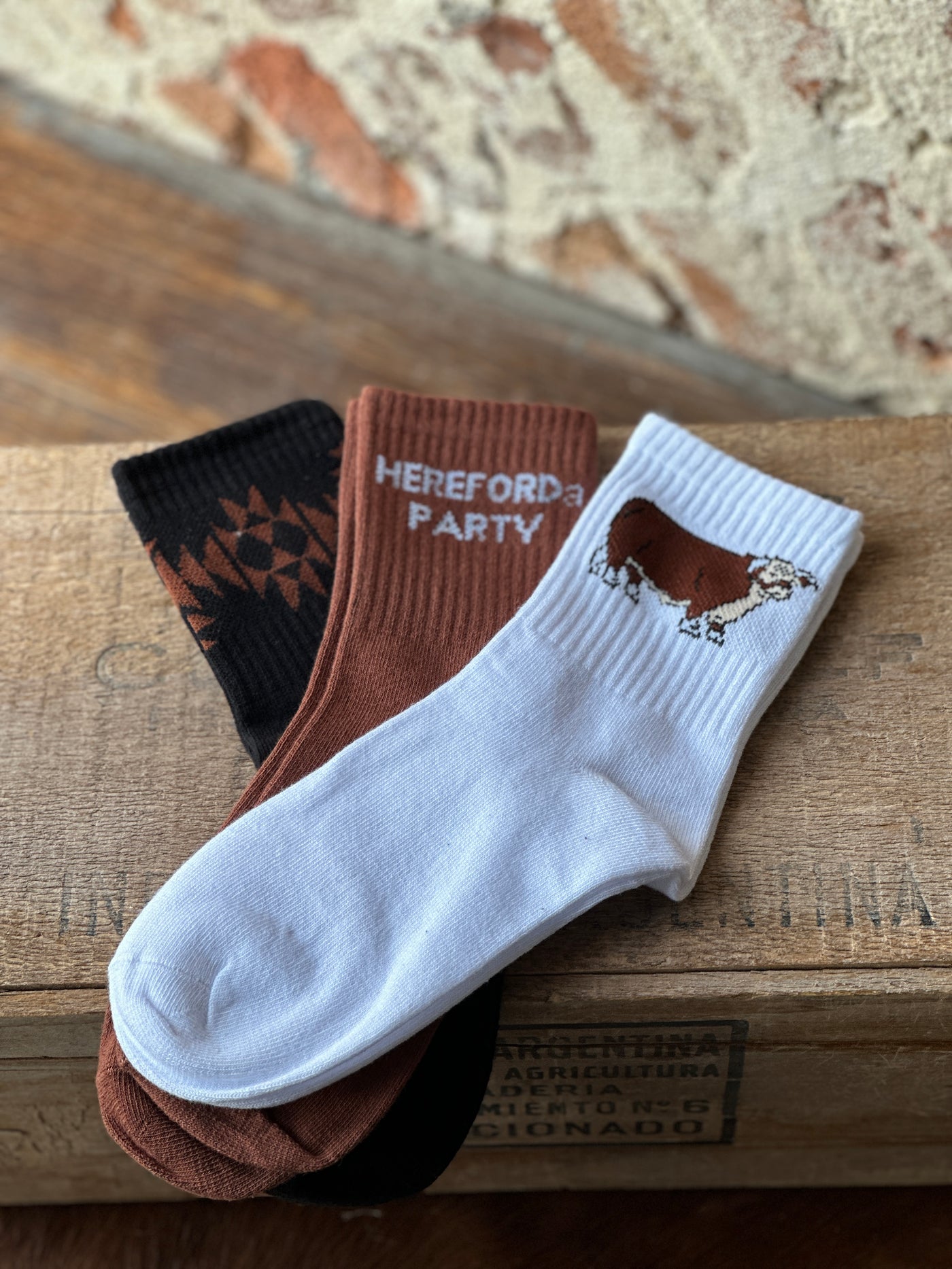 Pembridge Set of 3 Western Socks [Hereford]