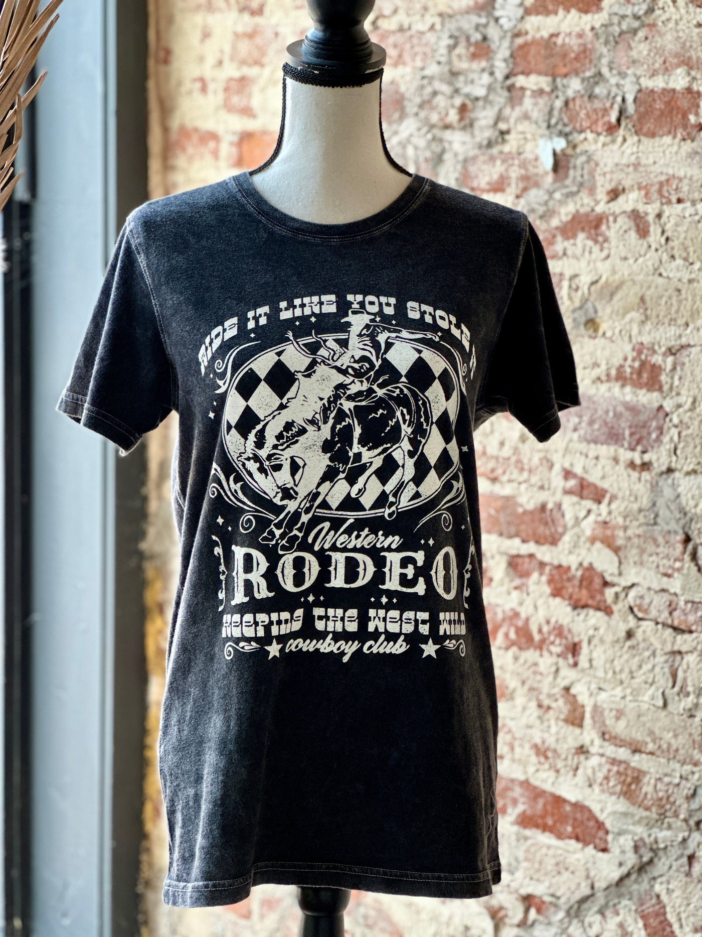 Crystal Rodeo Checkered Flag Graphic Tee