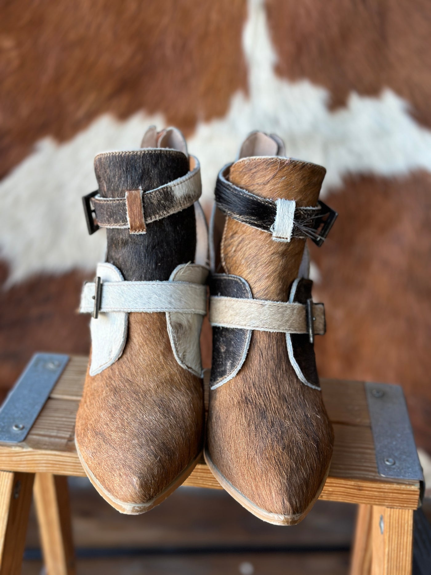 Size 8.5 Alcala's Myriah Cowhide Booties ✙Consignment / Final Sale✙  CS038