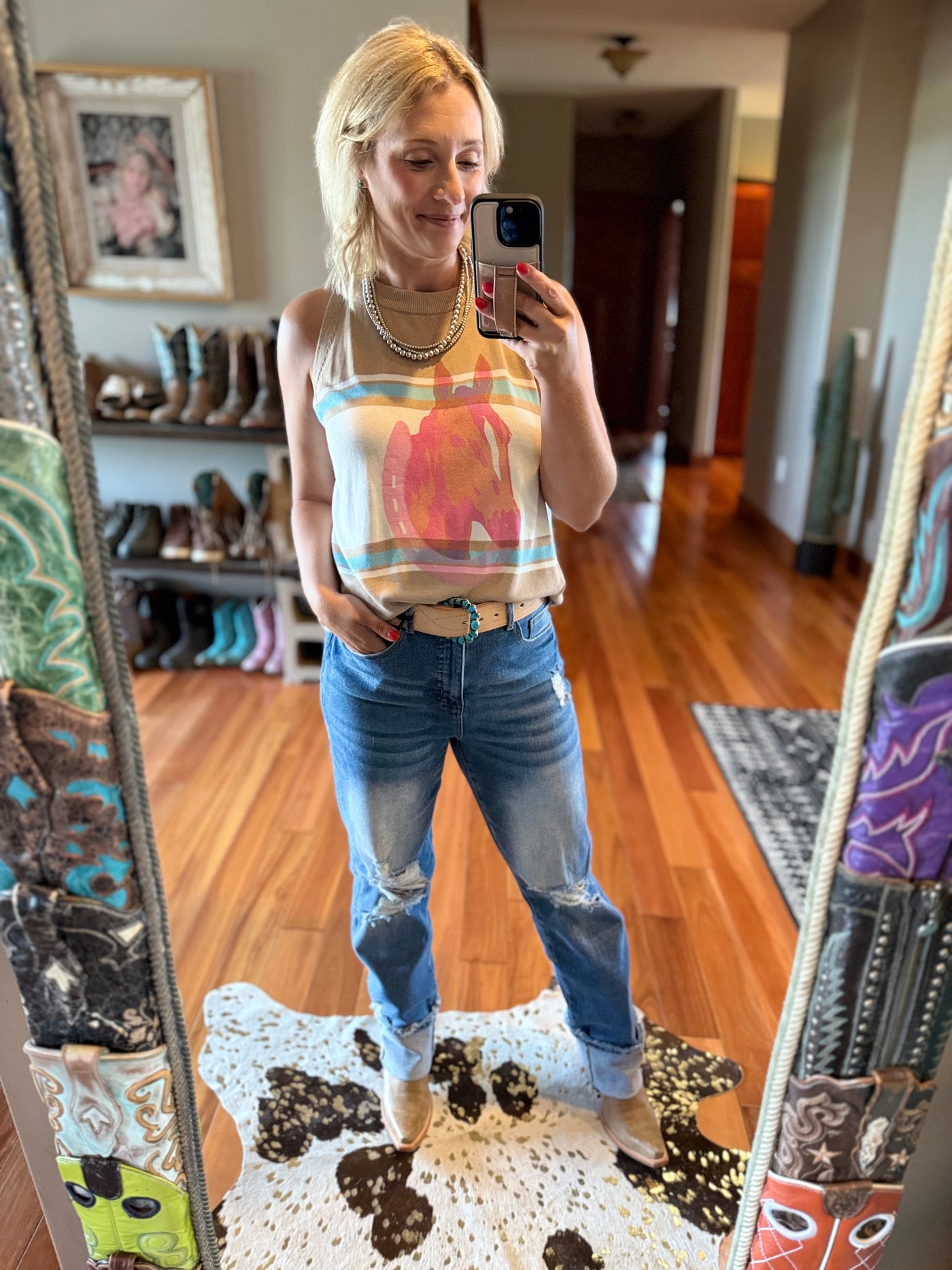 Quincy High Rise Distressed Cuffed Hem Boyfriend Jeans