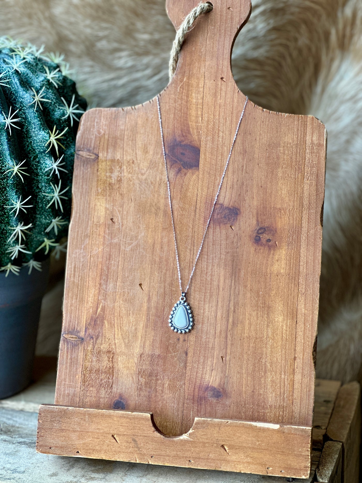 Emily White Turquoise Nugget Necklace