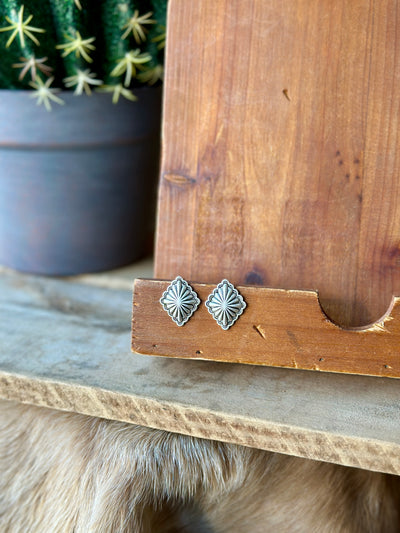 Dawson Diamond-Shaped Concho Earrings