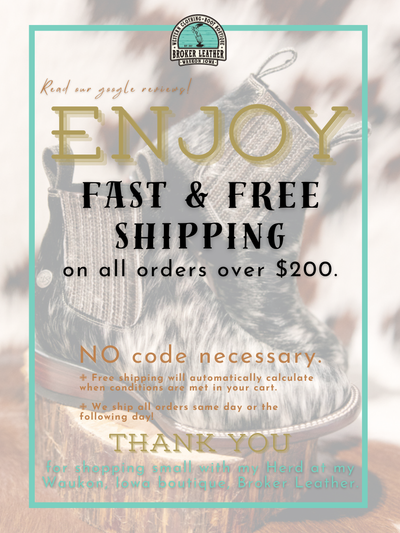 Broker Leather: A Western Boutique with NFR Style offering fast & free shipping.