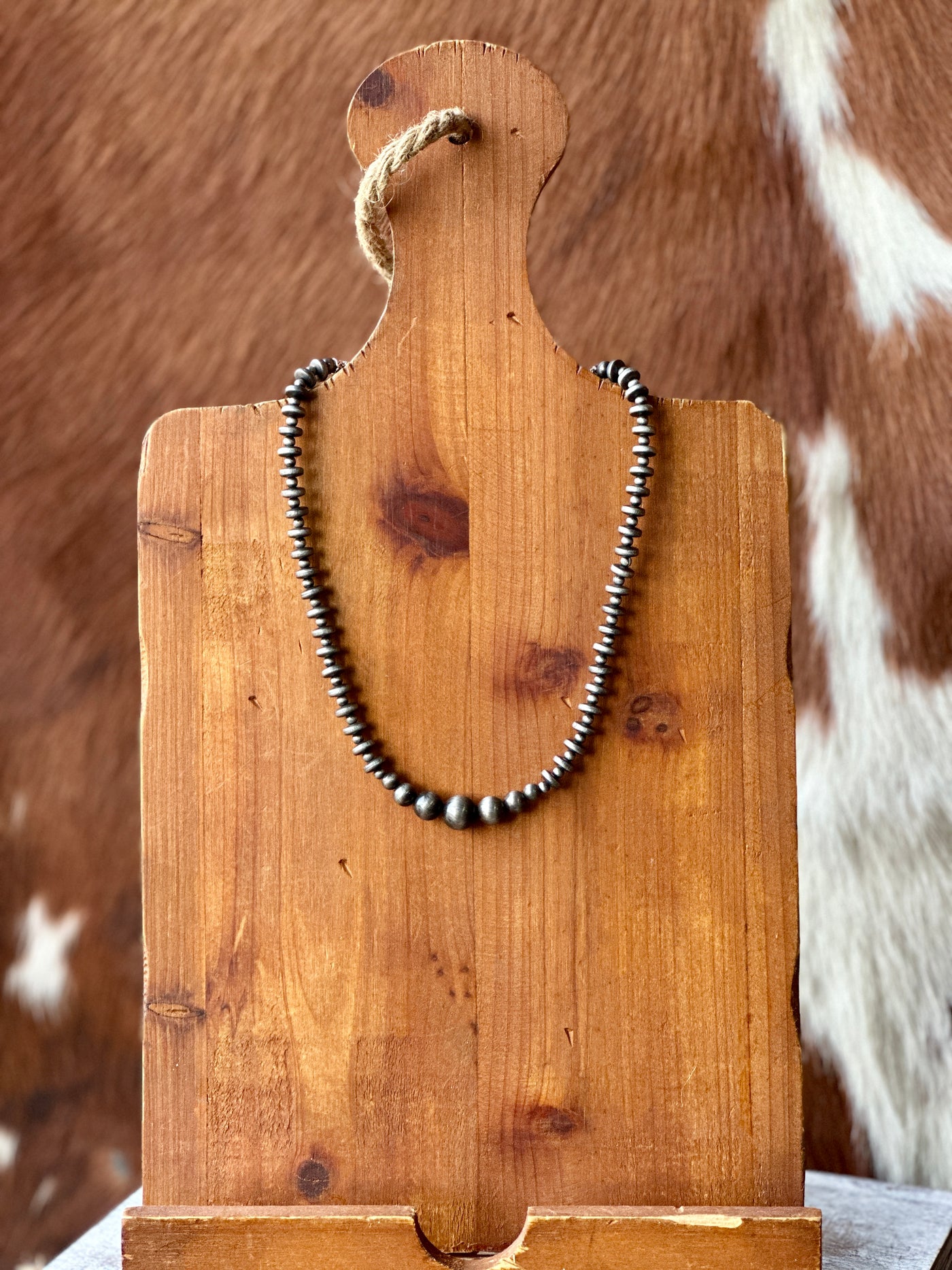 The Flynn Faux Navajo Pearl Necklace made with nickel, lead, and chrome-free materials for comfortable wear.