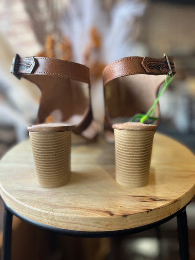 Size 10 Tooled Leather Roper Heels ✜FINAL SALE✜ CS003