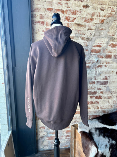 Front view of our Ariat Rabere Hoodie [Mole/Brown] on a mannequin.