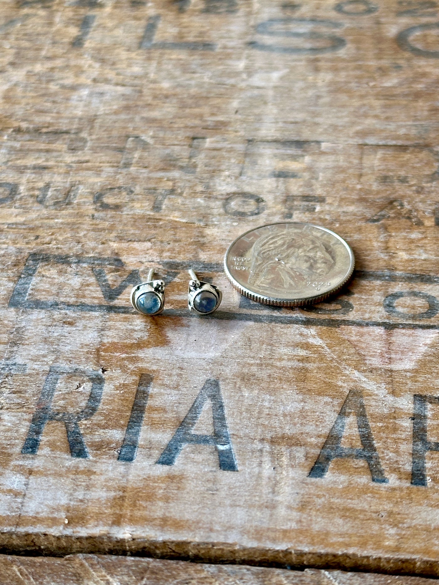 Arctic Glacier Moonstone Stud Earrings