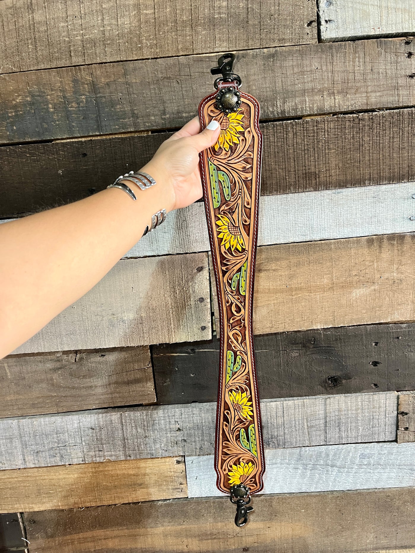 Tully Tooled & Painted Leather Purse Strap ✜ON SALE NOW: 40% OFF✜