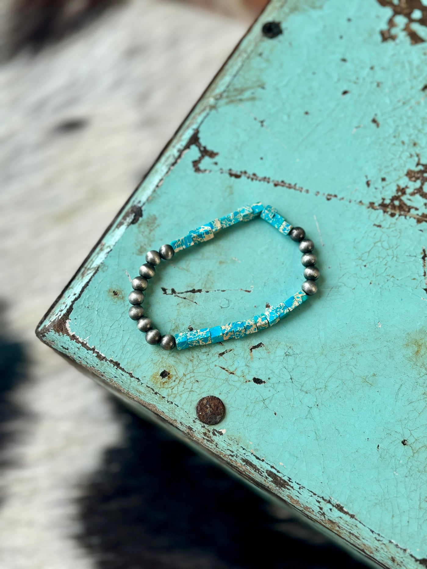 Tiff Turquoise Gemstone Stretch Bracelet