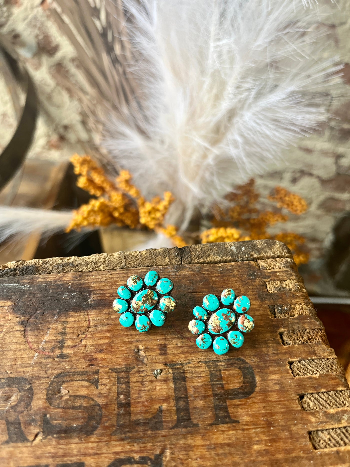 Janel Faux Turquoise Clay Cluster Earrings