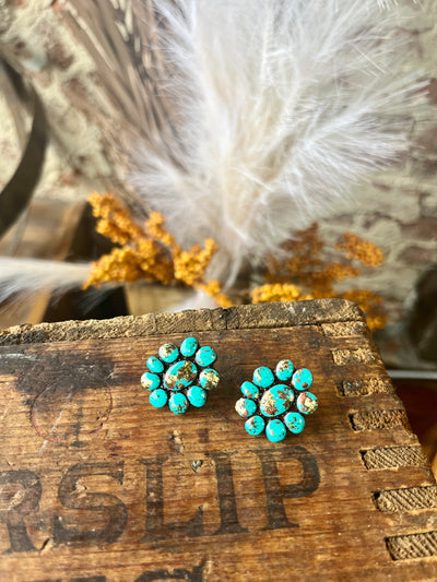 Janel Faux Turquoise Clay Cluster Earrings