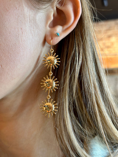 Helios Gold Sun Earrings